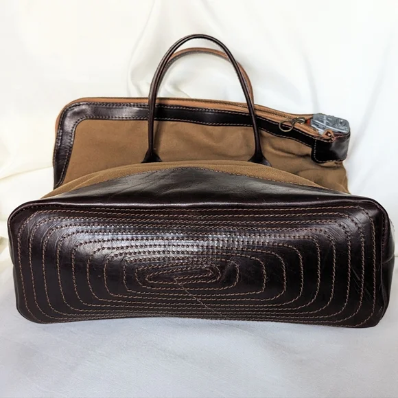 Freemans Sporting Club x BillyKirk Bank deposit Tote Bag Leather Waxed Cotton - Picture 6 of 10